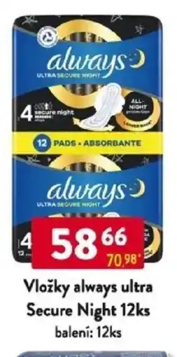 Qanto Vložky always ultra Secure Night nabídka