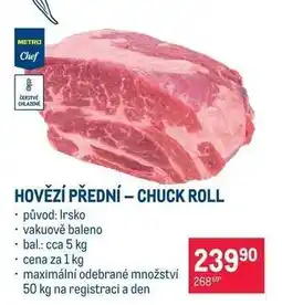 Makro Hovězí přední chuck roll nabídka