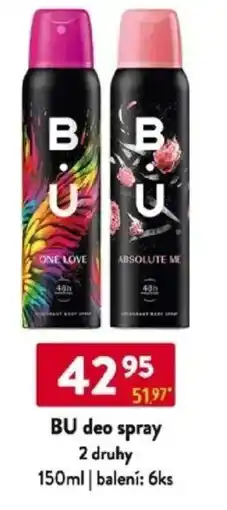 Qanto BU deo spray 2 druhy nabídka