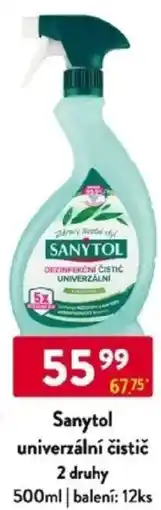 Qanto Sanytol univerzální čistič 2 druhy nabídka