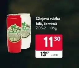 Qanto Olejová svíčka bílá, červená nabídka