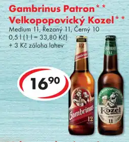 CBA Gambrinus Patron Velkopopovický Kozel nabídka