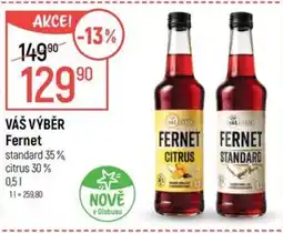Globus VÁŠ VÝBĚR Fernet nabídka