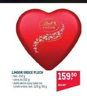 Makro Lindor srdce plech nabídka