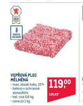 Makro Vepřová plec mělněná nabídka