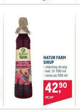 Makro Natur farm sirup nabídka