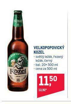 Makro Pivo velkopopovický kozel nabídka
