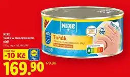 Lidl NIXE Tuňák filety ve slunečnicovém oleji nabídka
