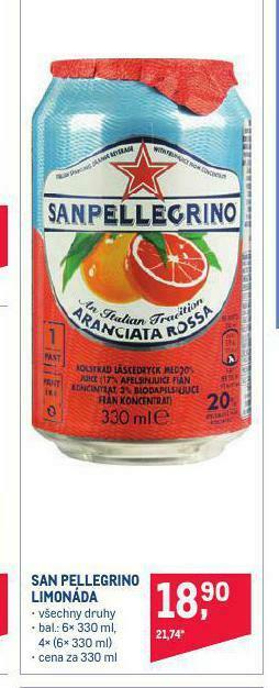 Makro San pellegrino limonáda nabídka