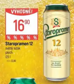 Globus Staropramen 12 světlý ležák plech nabídka