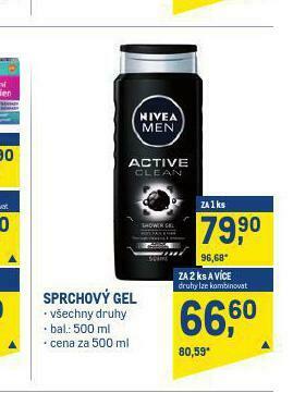 Makro Nivea sprchový gel nabídka