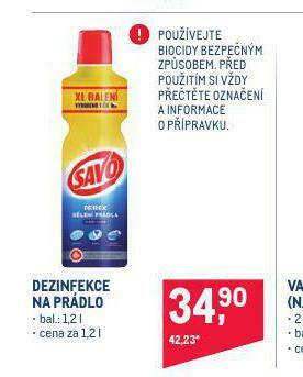 Makro Savo dezinfekce na prádlo nabídka
