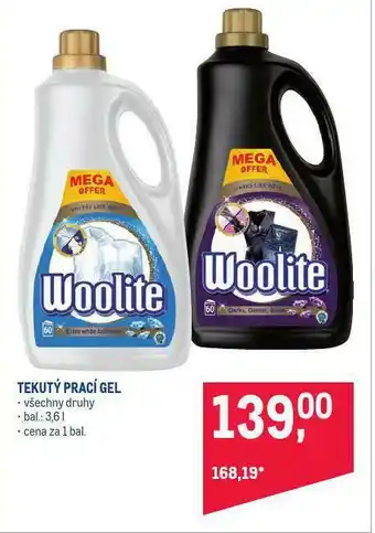 Makro Woolite tekutý prací gel nabídka