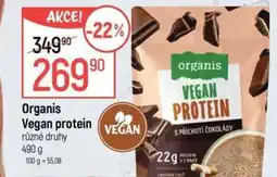 Globus Organis Vegan protein nabídka