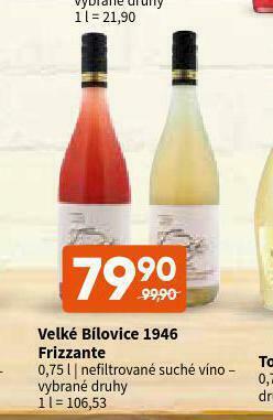 Terno Velké bílovice 1946 frizzante nabídka