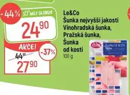 Globus Le&Co Šunka nejvyšší jakosti Vinohradská šunka, Pražská šunka, Šunka od kosti nabídka