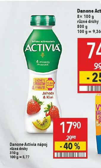 Globus Danone activia nápoj nabídka