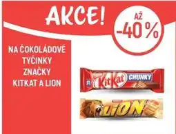 Globus Na čokoládové tyčinky značky kitkat a lion nabídka