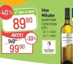Globus Víno Mikulov pozdní sběr nabídka