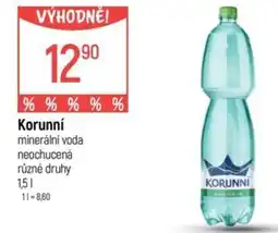 Globus Korunní minerální voda neochucená nabídka