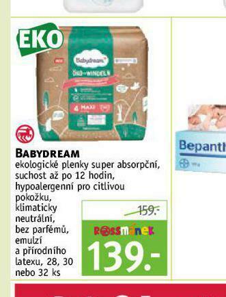 Rossmann Babydream plenky nabídka