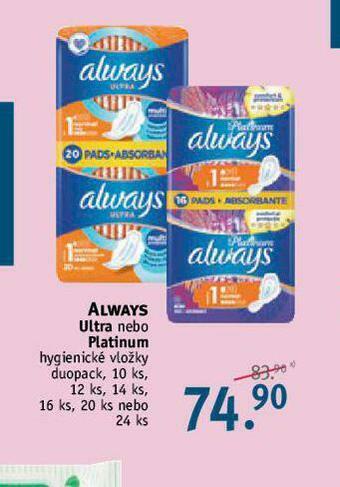 Rossmann Always hygienické vložky nabídka
