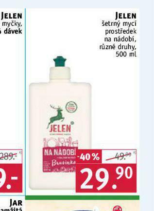 Rossmann Jelen šetrný mycí prostředek na nádobí nabídka