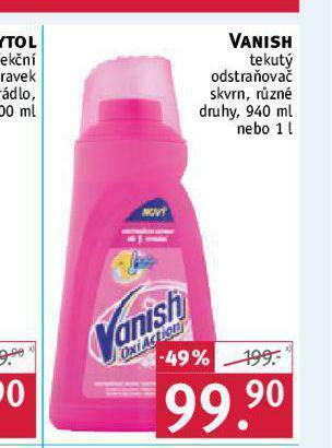 Rossmann Vanish tekutý odstraňovač skvrn nabídka