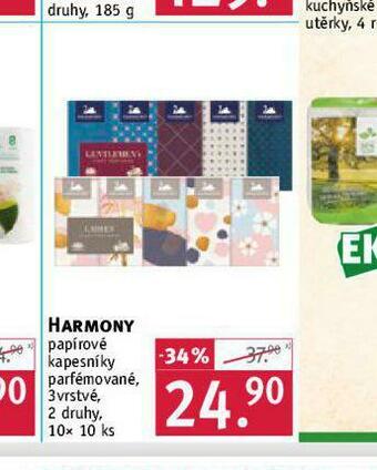 Rossmann Harmony papírové kapesníky nabídka