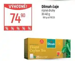 Globus Dilmah čaje nabídka