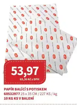 Kubík potraviny Papír balící s potiskem nabídka