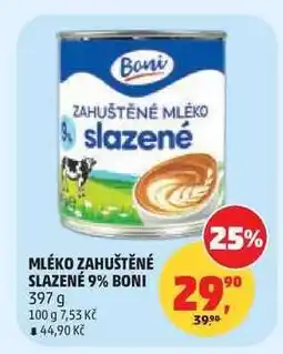 Penny Market MLÉKO ZAHUŠTĚNÉ SLAZENÉ 9% BONI nabídka
