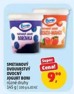 Penny Market SMETANOVÝ DVOUVRSTVÝ OVOCNÝ JOGURT BONI nabídka