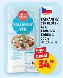 Penny Market Balkánský sýr bloček 47% Karlova Koruna nabídka