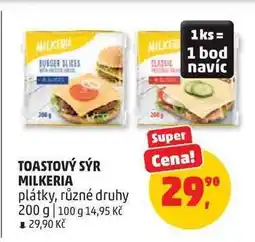 Penny Market TOASTOVÝ SÝR MILKERIA nabídka