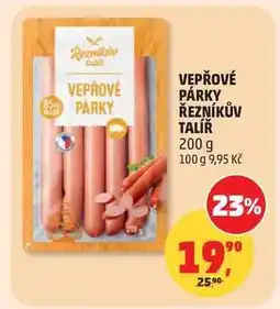 Penny Market VEPŘOVÉ PÁRKY ŘEZNÍKŮV TALÍŘ nabídka