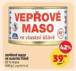 Penny Market Vepřové maso ve vlastní šťávě nabídka