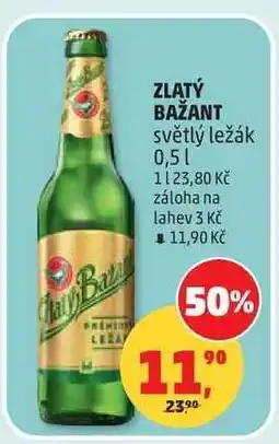 Penny Market ZLATÝ BAŽANT světlý ležák 0,5 l nabídka
