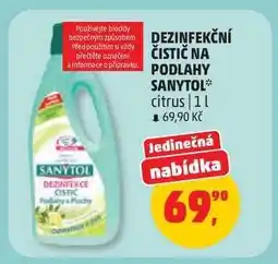 Penny Market DEZINFEKČNÍ ČISTIČ NA PODLAHY SANYTOL nabídka