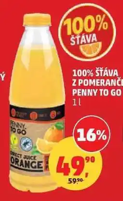 Penny Market 100% šťáva z pomerančů PENNY TO GO nabídka