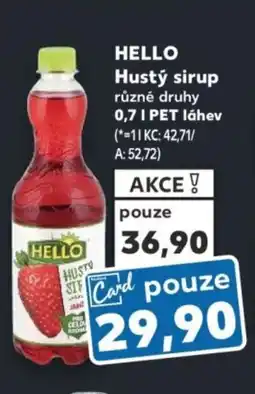 Kaufland HELLO Hustý sirup nabídka
