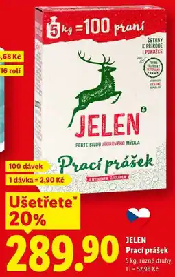 Lidl JELEN Prací prášek, 5 kg/100 PD nabídka