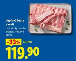 Lidl Vepřová žebra s kostí, cena za nabídka