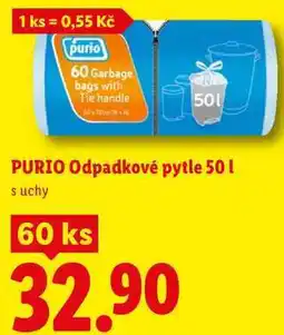 Lidl PURIO Odpadkové pytle 50 l, 60 ks nabídka