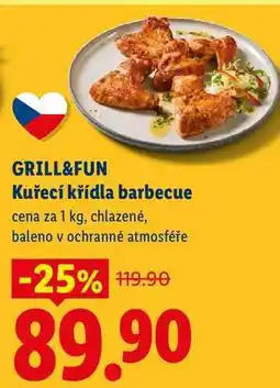 Lidl GRILL&FUN Kuřecí křídla barbecue, cena za nabídka