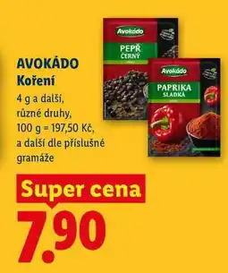Lidl AVOKÁDO Koření, 4 g a další nabídka