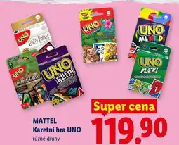 Lidl MATTEL Karetní hra UNO, různé druhy nabídka