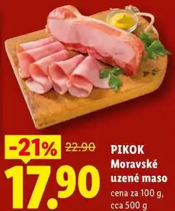 Lidl PIKOK Moravské uzené, cena za nabídka