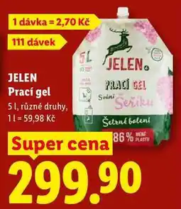 Lidl JELEN Prací gel, 5 l/111 PD nabídka