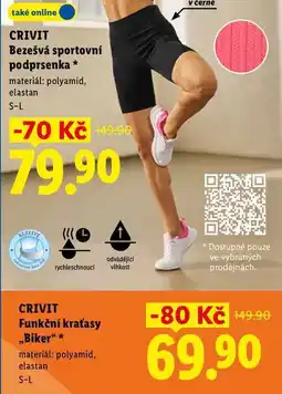 Lidl CRIVIT Funkční kraťasy ,,Biker nabídka
